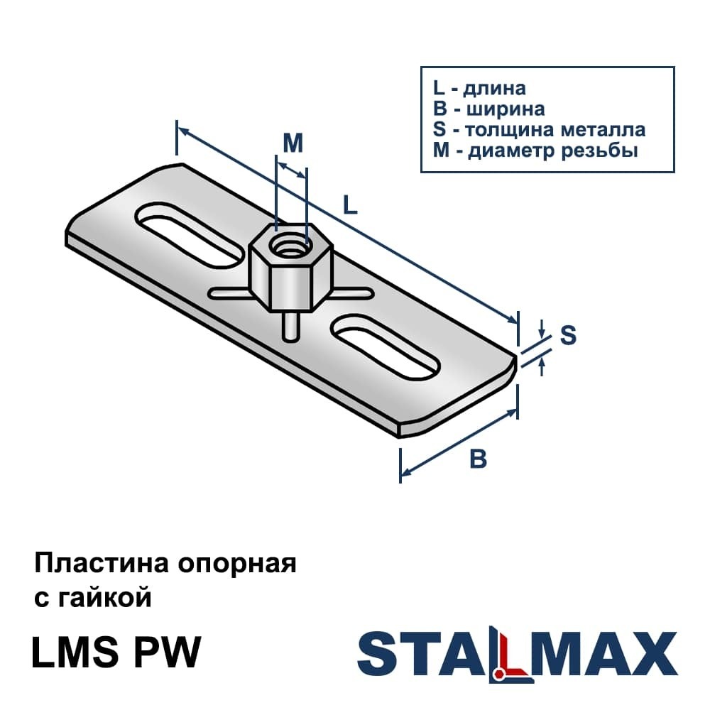 Пластина опорная с гайкой STALMAX LMS-PW