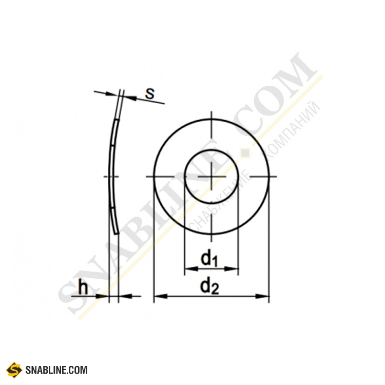 Шайба пружинная чертеж