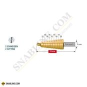 Ступенчатое сверло KARNASCH с покрытием TiN-GOLD с прямой режущей кромкой двухзаходное