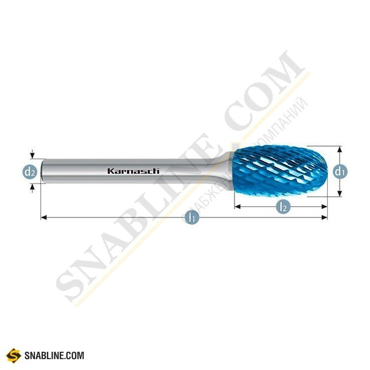 Борфреза Karnasch TRE HP-3-CUT Blue-Tec форма Е овальная цельная