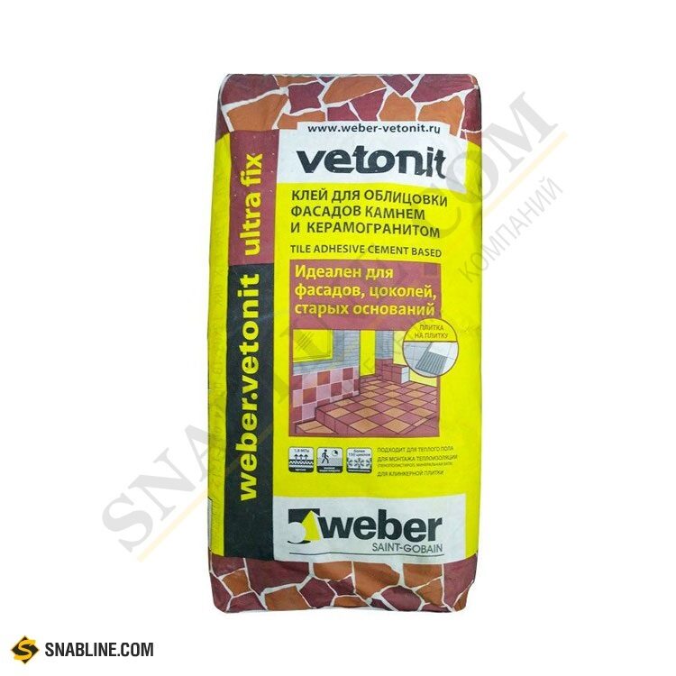 Клей для плитки цементный WEBER.VETONIT ULTRA FIX