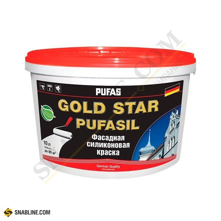 Краска в/д фасадная PUFAS GOLD STAR PUFASIL A белая